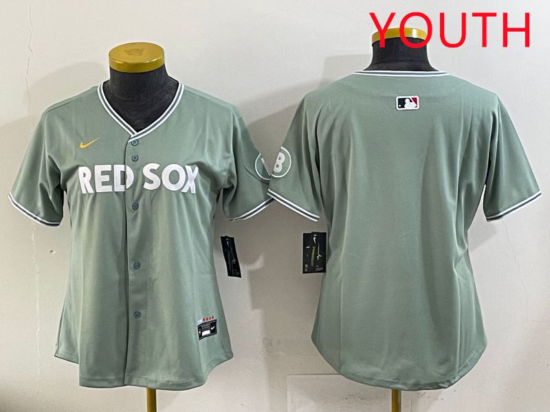 Youth 2025 Boston Red Sox Blank Light Green Joint Name Nike MLB Jersey style 1->youth mlb jersey->Youth Jersey